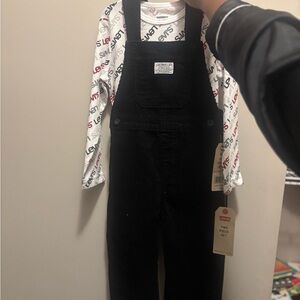 Levi's Black Overalls with Logo Shirt